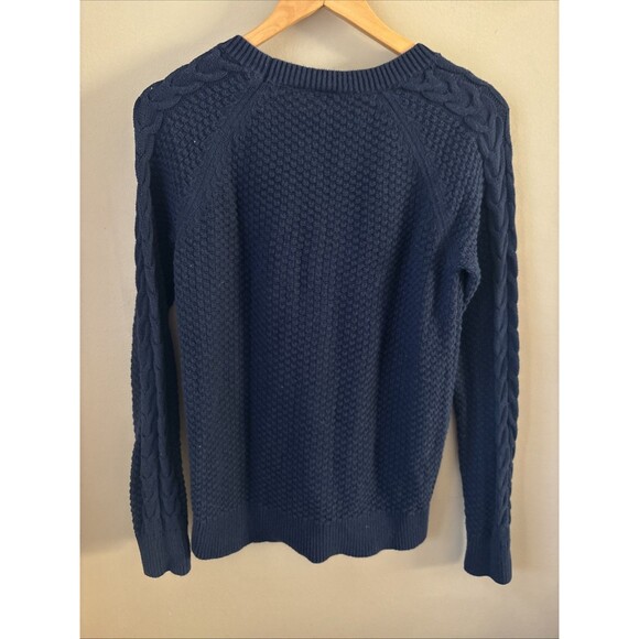 GAP Women’s Small Navy Blue Cable Knit Sweater Pullover Classic Cozy Knit - Picture 7 of 7